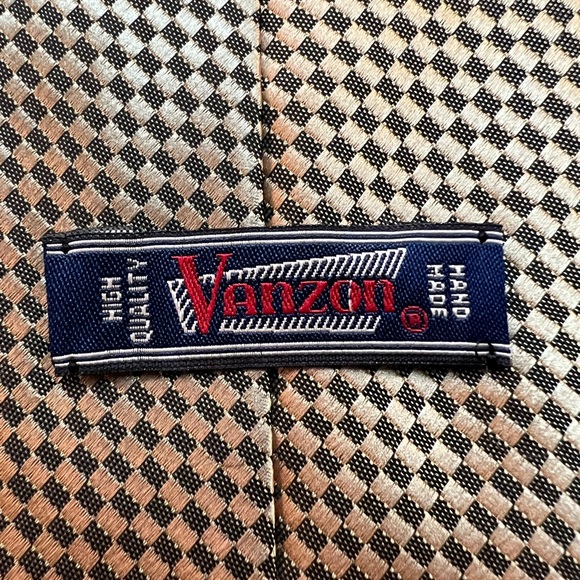 Vanzon Black & Gold checkered Tie - Picture 2 of 5